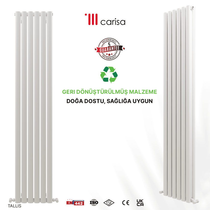 Carisa Tallis Double Alüminyum Radyatör Beyaz Standart Bağlantı. - carisa