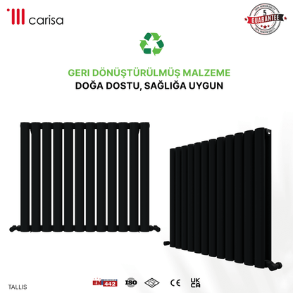 Carisa Tallis Double Alüminyum Radyatör Antrasit Standart Bağlantı - carisa