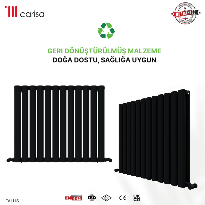 Carisa Tallis Double Alüminyum Radyatör Antrasit Standart Bağlantı - carisa