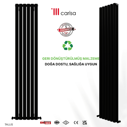 Carisa Tallis Double Alüminyum Radyatör Siyah Standart Bağlantı - carisa