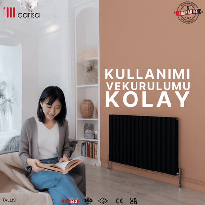 Carisa Tallis Double Alüminyum Radyatör Siyah Standart Bağlantı - carisa