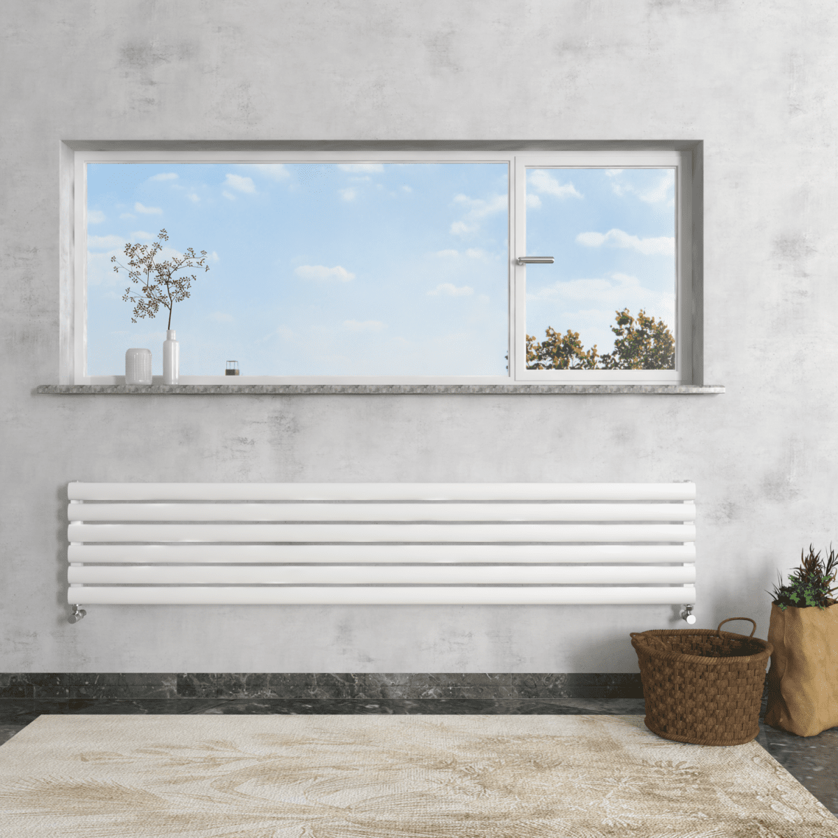 Carisa Tallis Xl Yatay Alüminyum Radyatör Modern Tasarım Beyaz - carisa