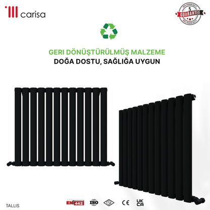 Carisa Tallis Yatay Alüminyum Radyatör Modern Tasarım Antrasit - carisa