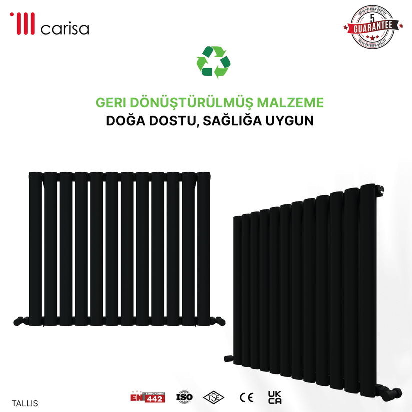 Carisa Tallis Yatay Alüminyum Radyatör Modern Tasarım Antrasit - carisa