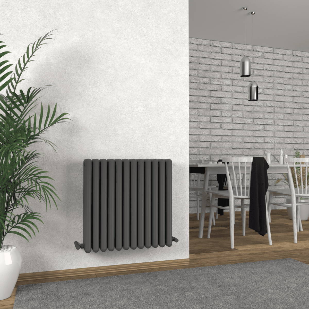 Carisa Tubo Alüminyum Radyatör Antrasit Standart Bağlantı - carisa