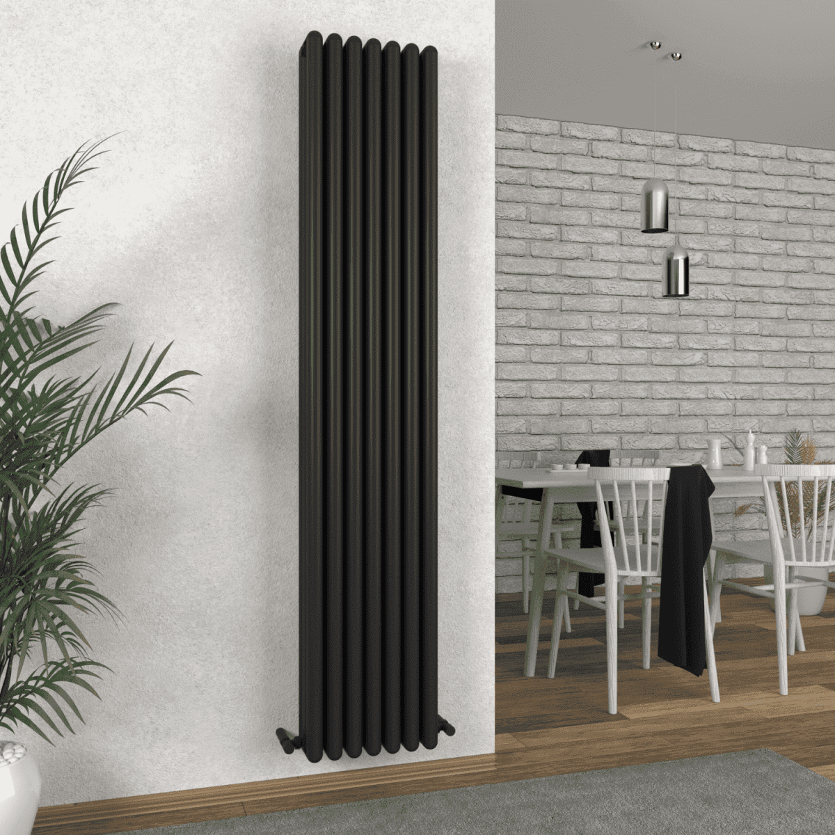 Carisa Tubo Alüminyum Radyatör Siyah Standart Bağlantı - carisa