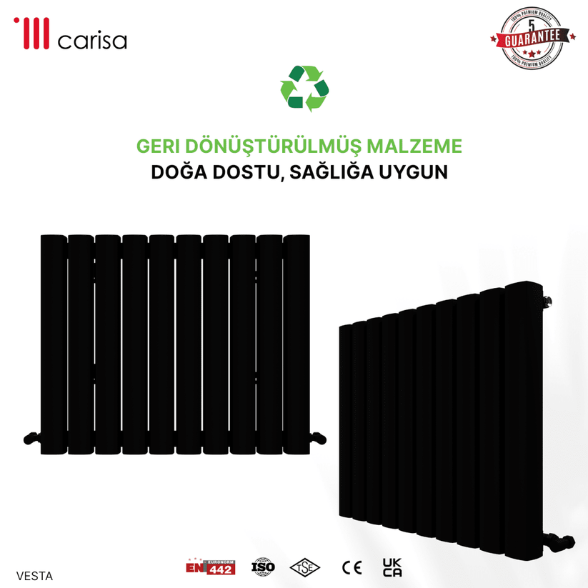 Carisa Vesta Alüminyum Radyatör Siyah Standart Bağlantı - carisa