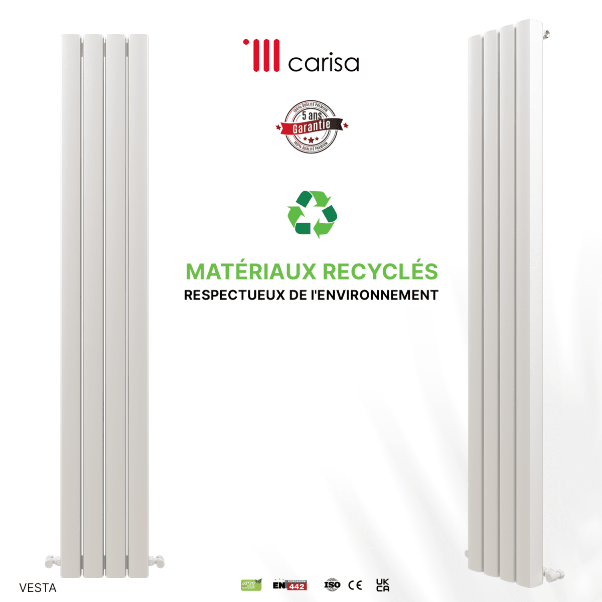 Carisa Vesta Dikey Alüminyum Radyatör Modern Tasarım Beyaz - carisa