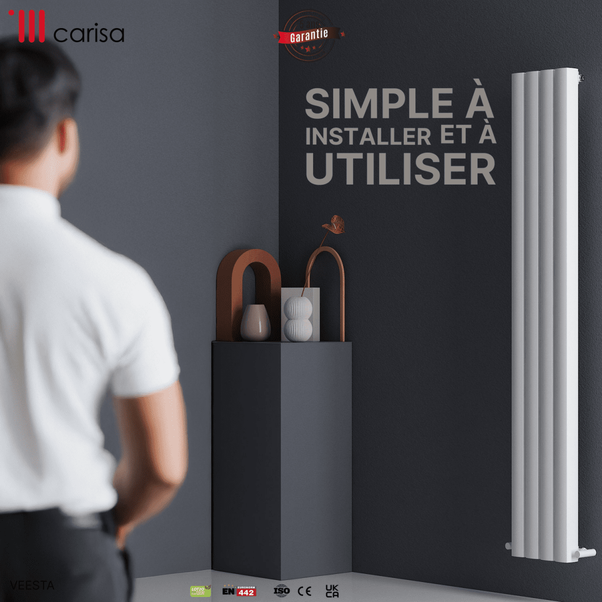 Carisa Vesta Dikey Alüminyum Radyatör Modern Tasarım Beyaz - carisa