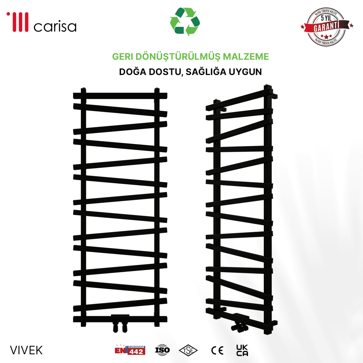 Carisa Vivek Alüminyum Havlupan Modern Tasarım Siyah - carisa