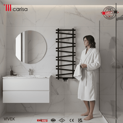 Carisa Vivek Alüminyum Havlupan Modern Tasarım Siyah - carisa