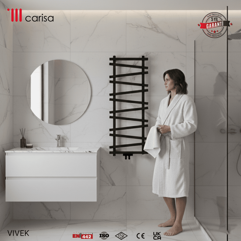 Carisa Vivek Alüminyum Havlupan Modern Tasarım Siyah - carisa