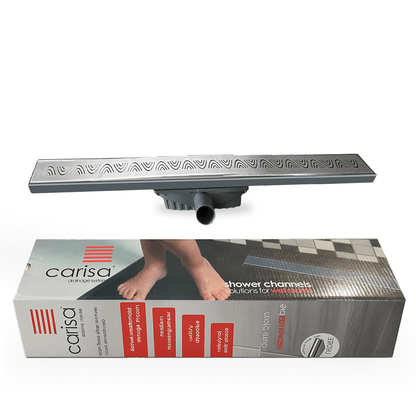 Carisa Banyo Paslanmaz Çelik Drenaj Kanalı Duş Su Gider Tahliye Izgarası Bumerang Model 80 cm