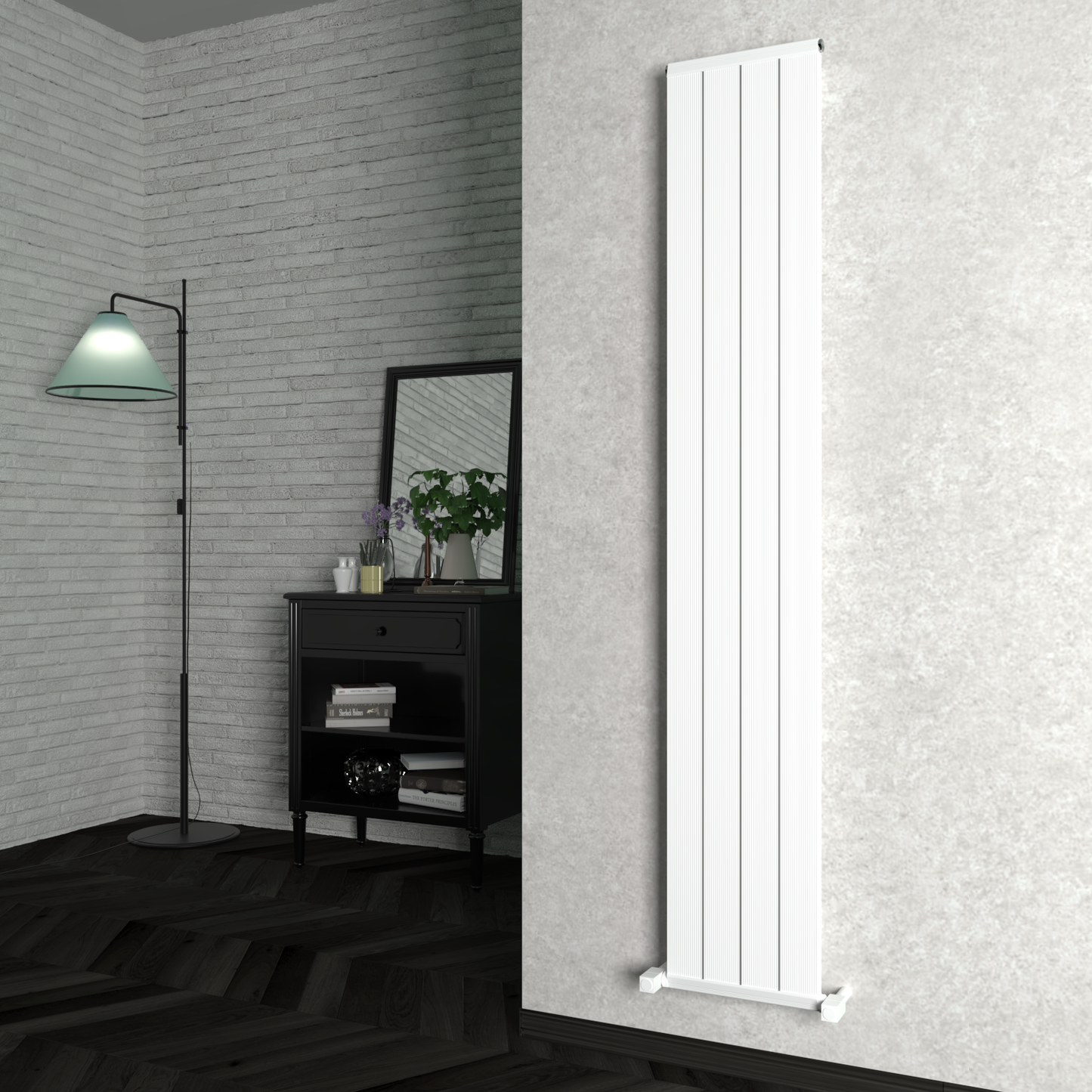 Carisa Elite Dikey Alüminyum Radyatör Modern Tasarım Parlak Beyaz