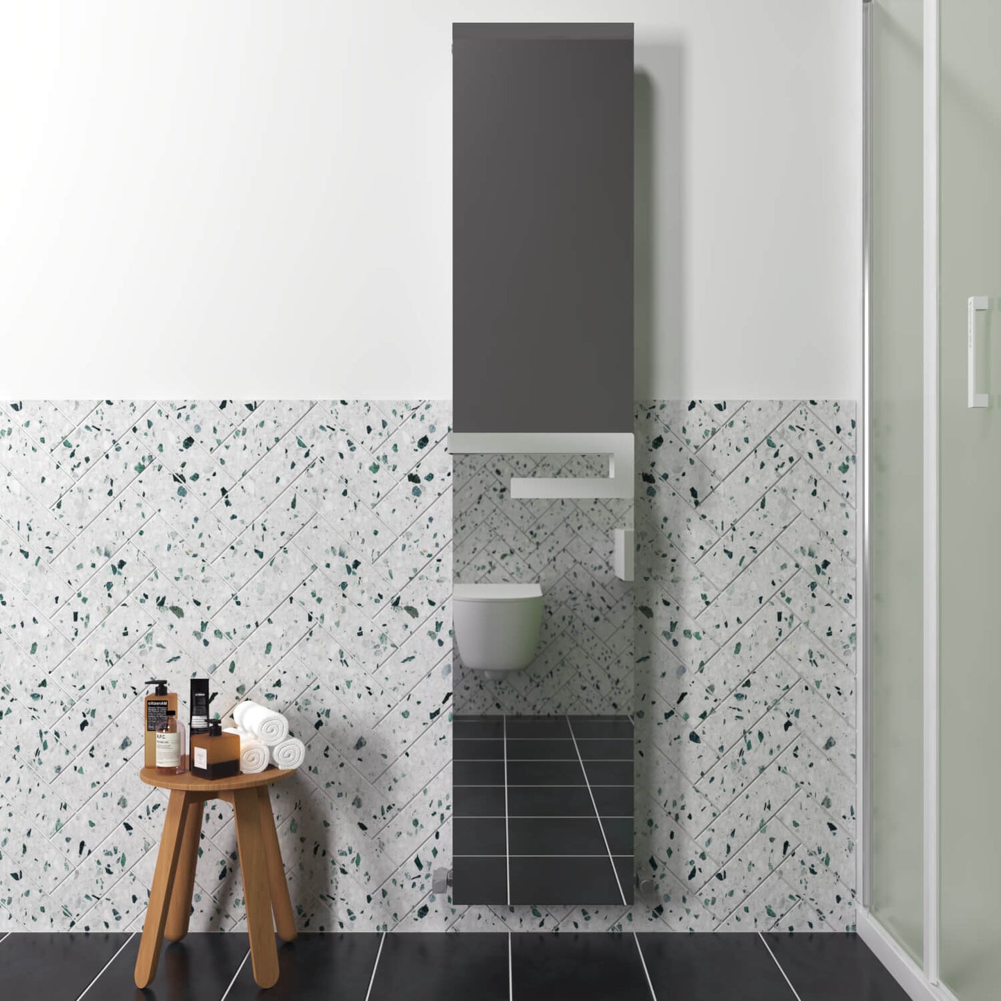 Carisa Elvino Bath Mirror Alüminyum Havlupan Modern Tasarım Parlak Eloksal