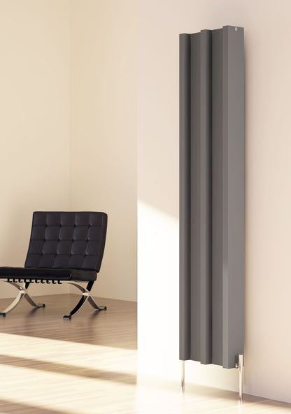 Carisa Envy Dikey Alüminyum Radyatör Modern Tasarım Koyu Gri