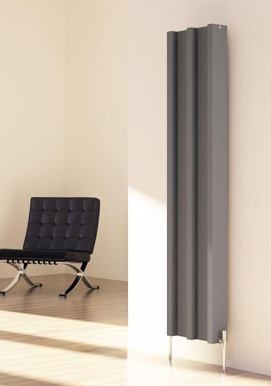 Carisa Envy Dikey Alüminyum Radyatör Modern Tasarım Koyu Gri