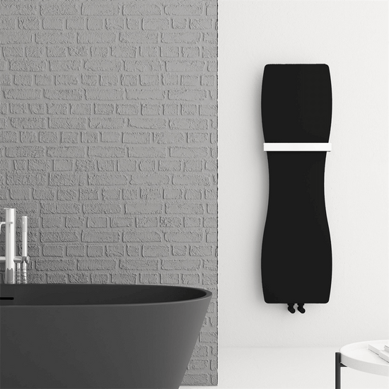 Carisa Hamlets Dikey İnce Tasarım Çelik Radyatör Modern Tasarım Siyah