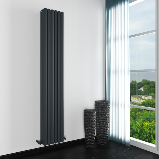 Carisa Karo Alüminyum Dikey Radyatör Standart Bağlantı Antrasit.