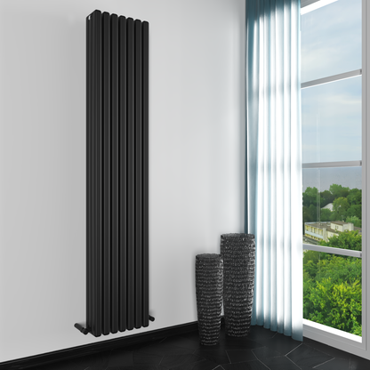 Carisa Karo Alüminyum Dikey Radyatör Standart Bağlantı Siyah.