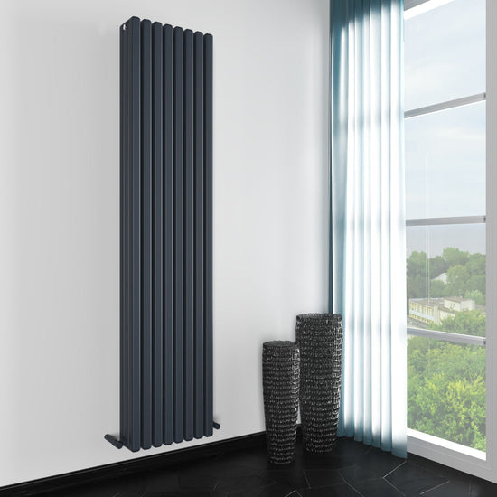 Carisa Karo Alüminyum Dikey Radyatör Standart Bağlantı Antrasit.