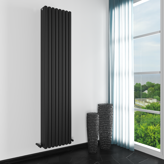 Carisa Karo Alüminyum Dikey Radyatör Standart Bağlantı Siyah.