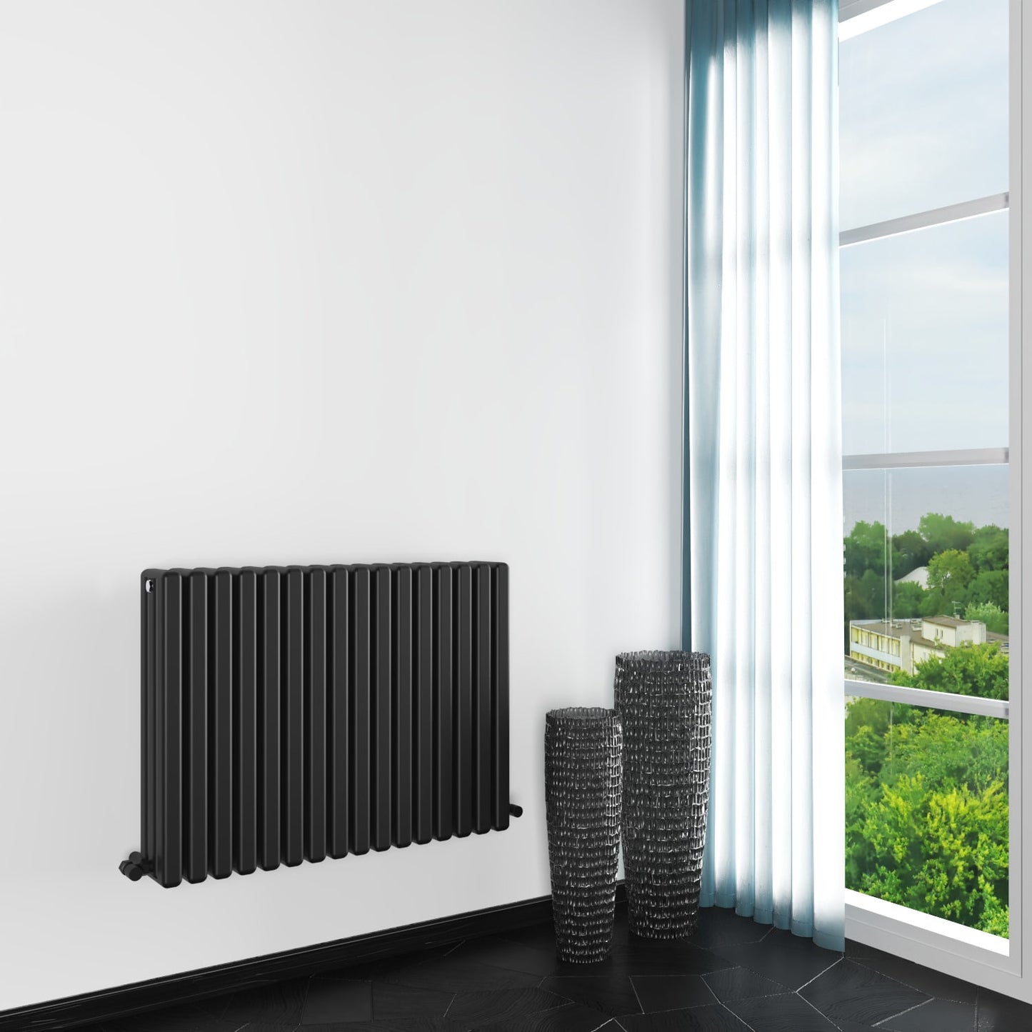 Carisa Karo Alüminyum Radyatör Siyah Standart Bağlantı.