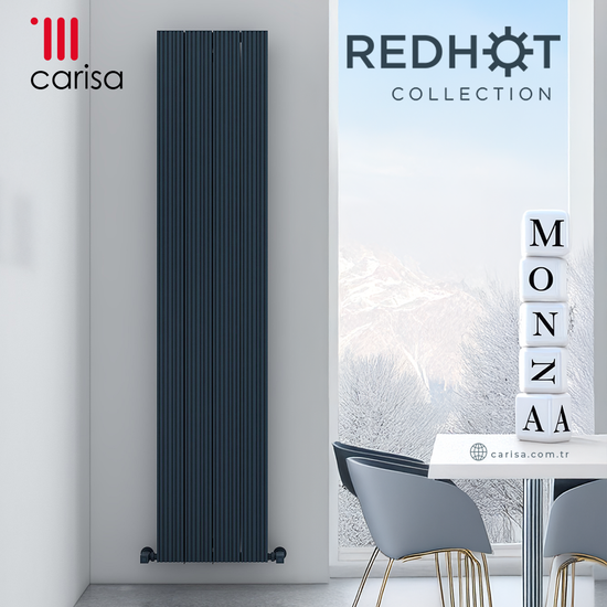 Carisa Monza Dikey Alüminyum Radyatör Modern Tasarım Antrasit