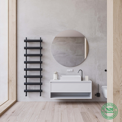 Carisa Moon Alüminyum Havlupan Modern Tasarım Siyah