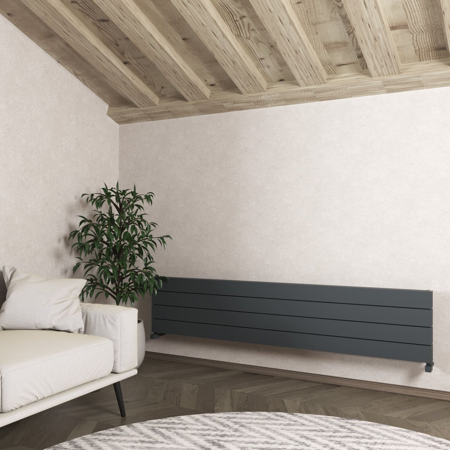 Carisa Nemo Double Xl Yatay Alüminyum Radyatör Modern Tasarım Antrasit