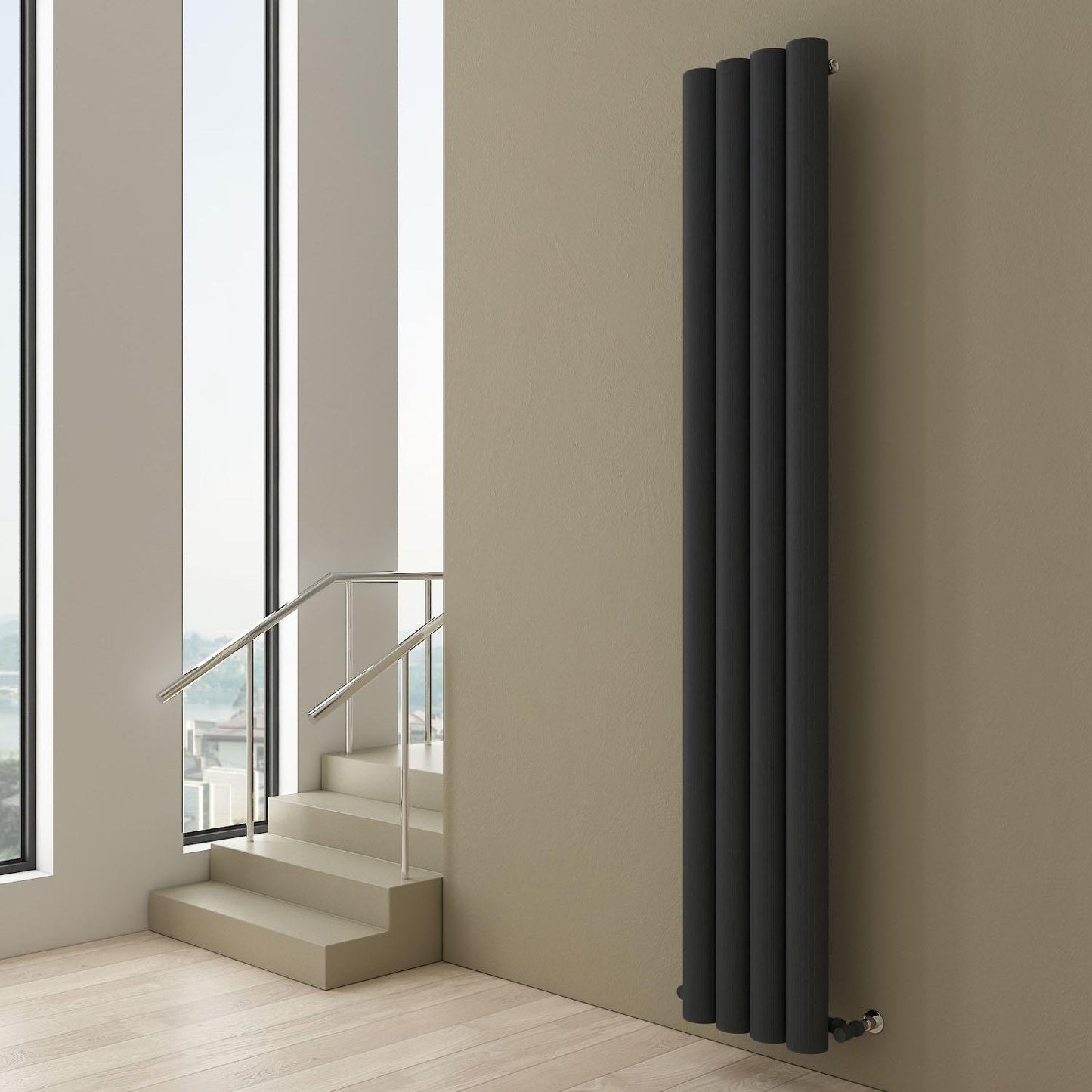 Carisa Otto Alüminyum Radyatör 1800 x 0315 mm 4 Dilim Koyu Gri Standart Bağlantı