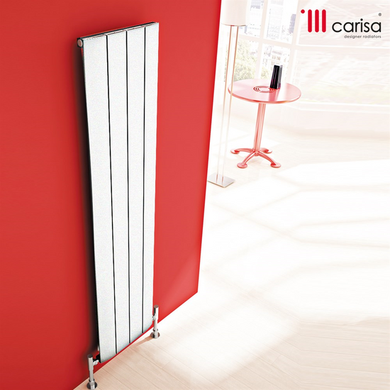 Carisa Slim Alüminyum Radyatör 1800 x 0280 mm 3 Dilim Parlak Beyaz Standart Bağlantı
