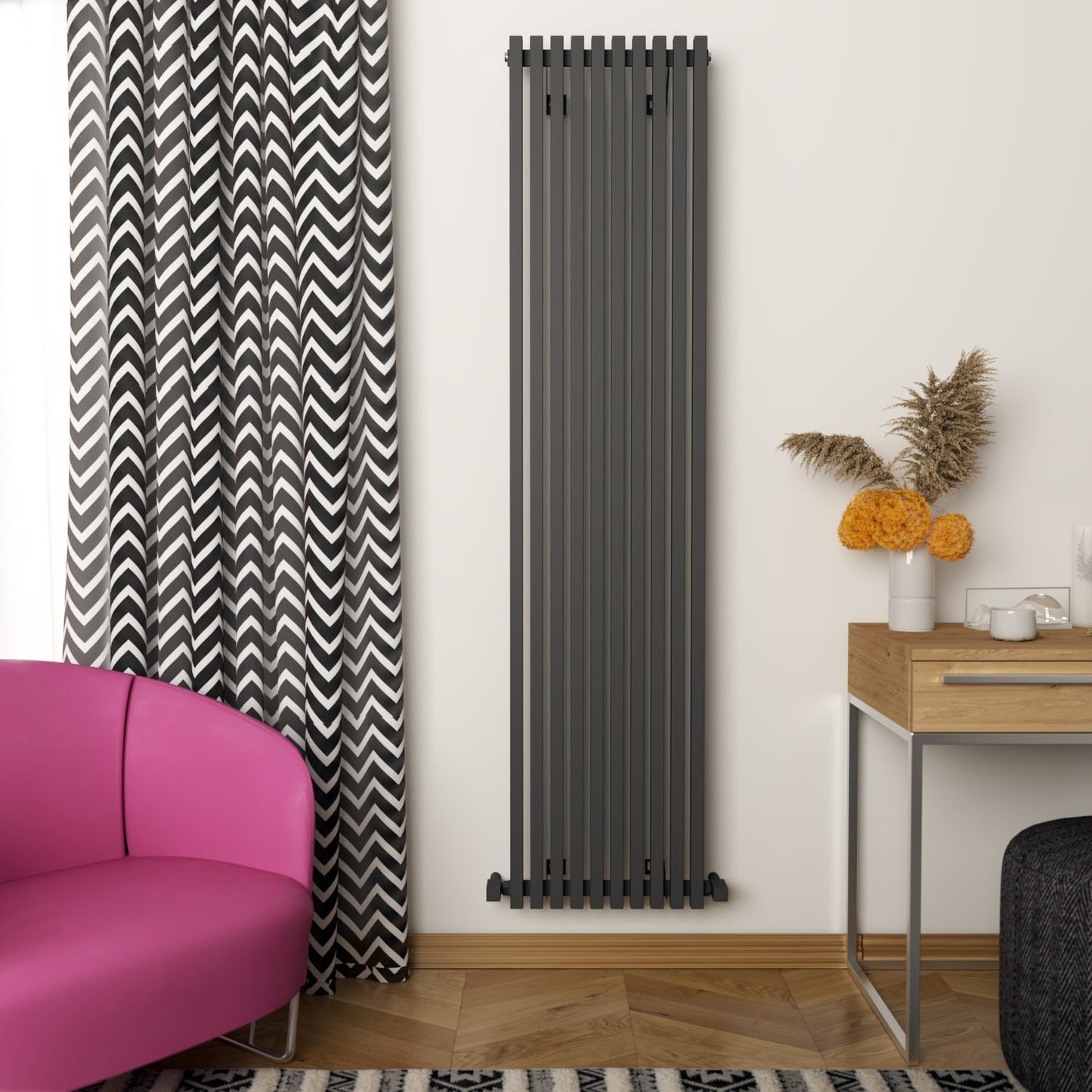 Carisa Sophia Alüminyum Radyatör Siyah HB Orta Bağlantı