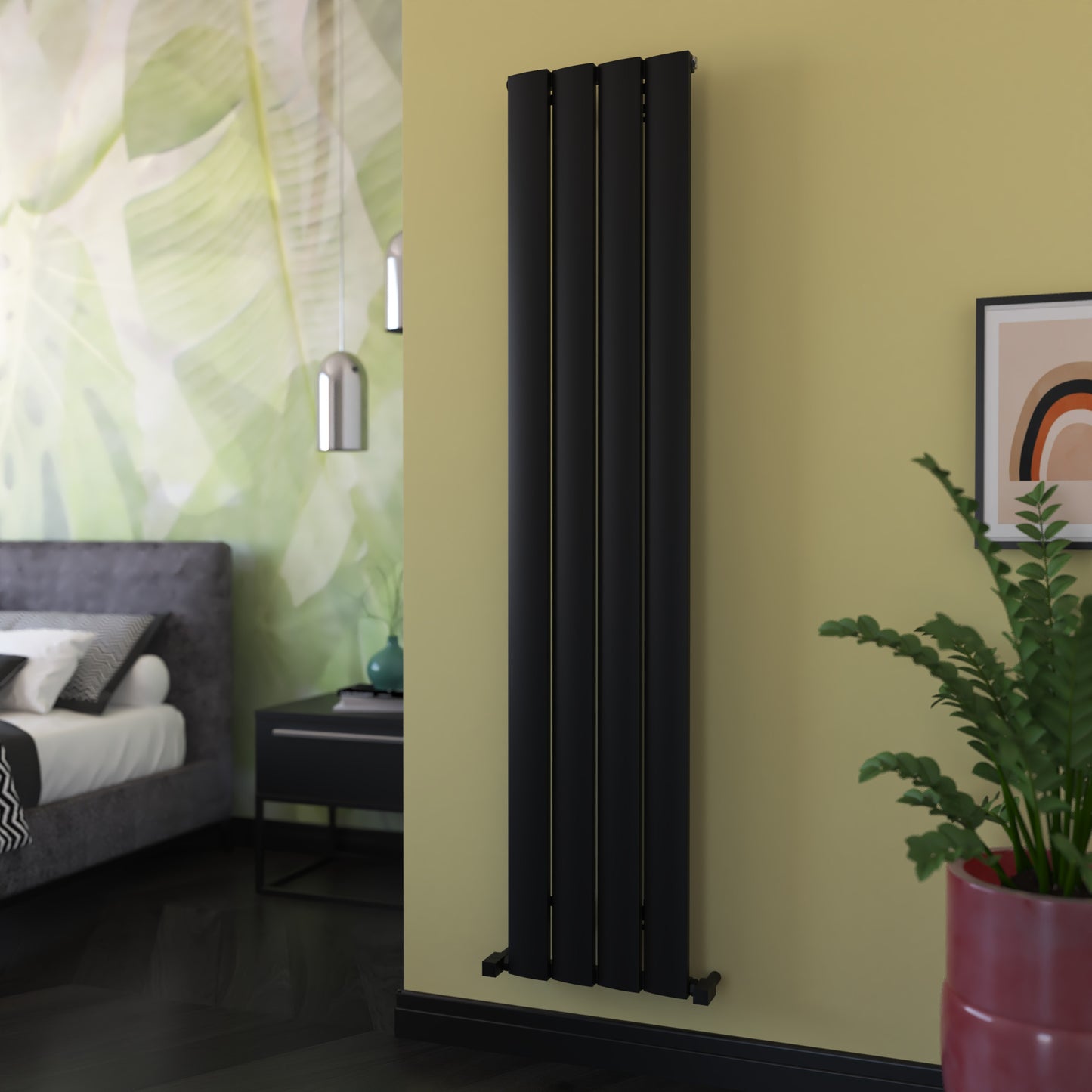 Carisa Step Dikey Alüminyum Radyatör Modern Tasarım Siyah