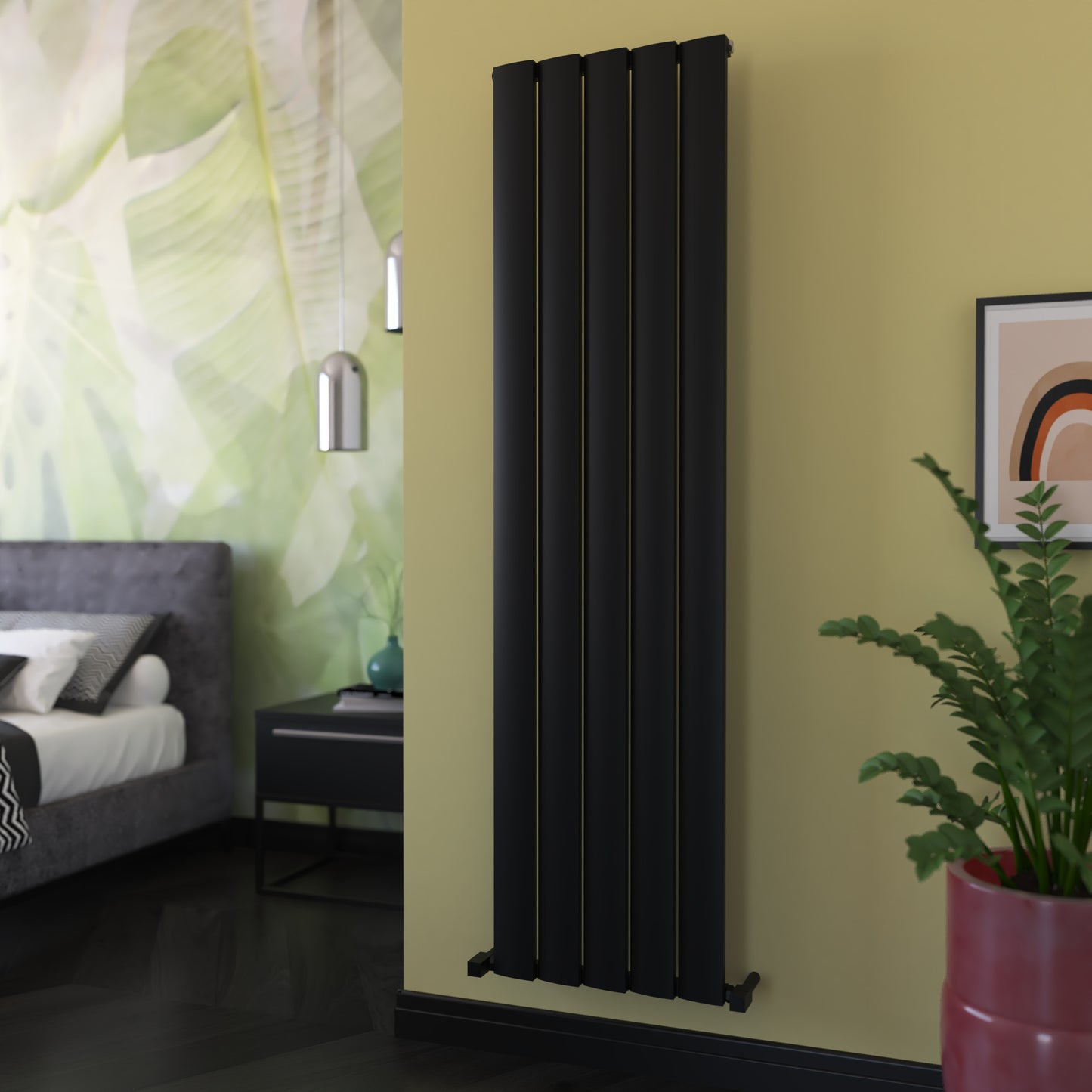 Carisa Step Dikey Alüminyum Radyatör Modern Tasarım Siyah
