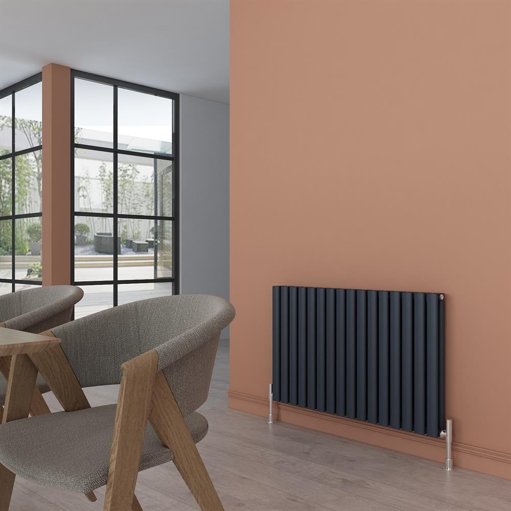 Carisa Tallis Double Alüminyum Radyatör 0600 x 0290 mm 5 Dilim Antrasit Standart Bağlantı